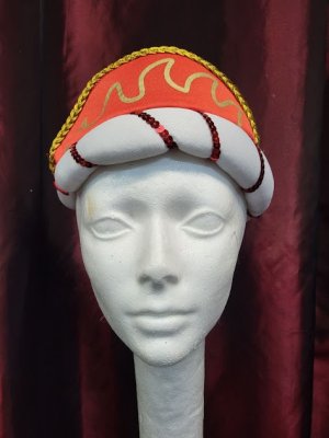 Red, White, and Gold Mediaeval Headpiece