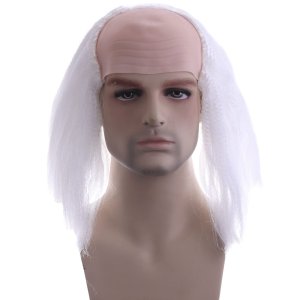 Bald Straight White Wig