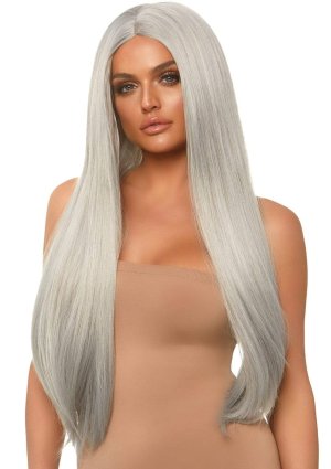 Long Straight Center Part | Grey