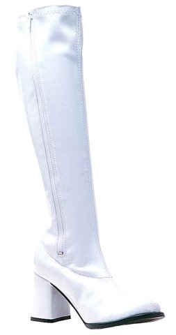 3 Inch White Gogo Boots | Size 8