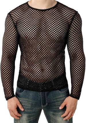 80s Black Fishnet Shirt
