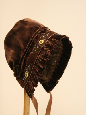 Brown Velvet Bonnet