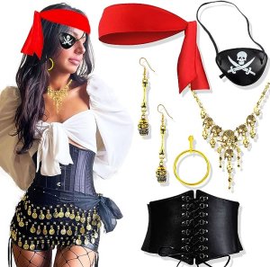 Pirate Queen Set | Red and Gold