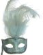 Venetian Feather Mask | White and Silver