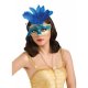 Carnival Eyemask Blue&Gold Feathers