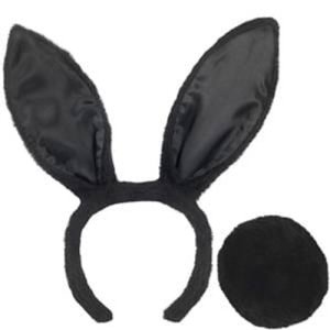 Bunny Ears and Tail Set | Black