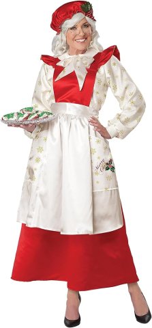 Mrs. Claus Pinafore Dress with Apron | Medium