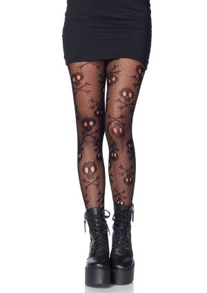 Pirate Booty Skull Net Tights