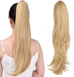 Straight Fall Ponytail Clip | Blonde