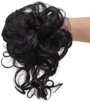 Black Curly Hair Ring Tie