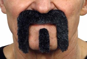 Black and Grey Moustache Goatee Set