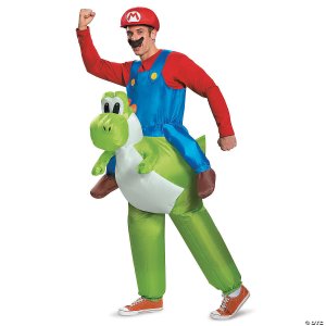 Nintendo Super Mario Brothers Mario Riding Yoshi | Adult One Size