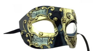 Black and Gold Music Note Eye Mask