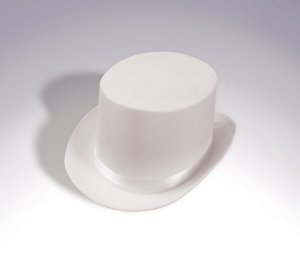 Satin Top Hat | White