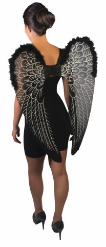 Large Black Angel Wings