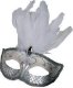 Carnival Eye mask White Feathers