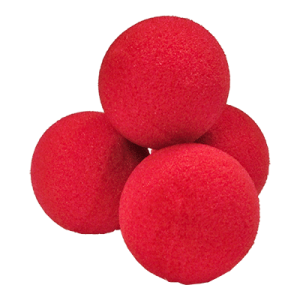 1.5\" 4 High Density Ultra Soft Sponge Balls (Red) from Magic by Gosh