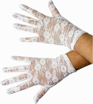 Lace Gloves | White