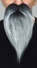 Long Full Ducktail Beard | Black and Grey