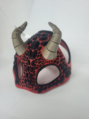 Cat Dragon Headpiece | Red