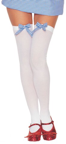 Opaque Thigh highs White with Bows