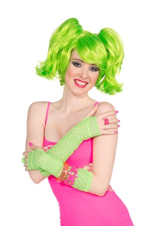 Long Fishnet Gloves | Neon Green