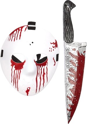 Slasher Hockey Mask and Knife