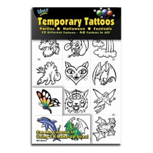 12 Set of Colourless Temporary Tattoos