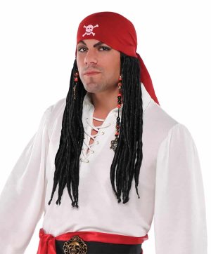 Red Pirate Bandana with Skull and Crossbones