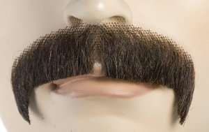 Villain Moustache Medium Brown and Grey