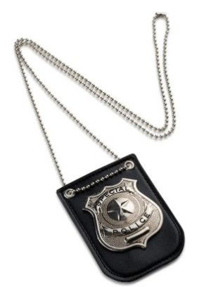 Metal Police Badge on Chain