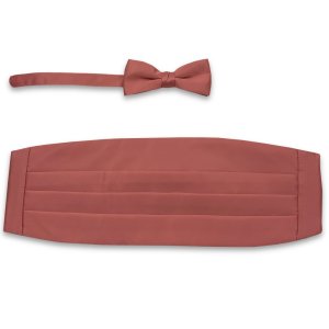 Vintage Bow Tie and Cumberbund | Mauve Pink