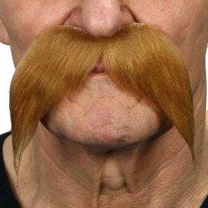 Long Bushy Moustache | Light Brown