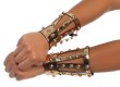 Chrome Vinyl Studded Arm Cuffs with Snap Closure