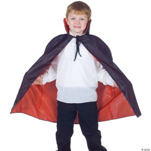 Child Taffeta Cape | Black and Red