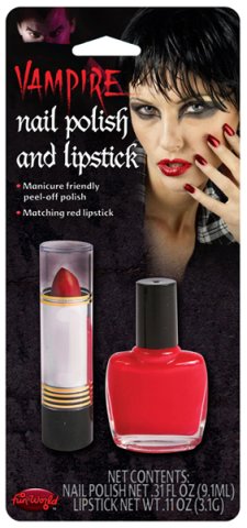 Vampire Red Nail Polish and Lipstick