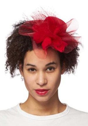 20s Red Burst Trim Fascinator