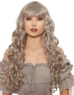 Long Curly Wig - Grey