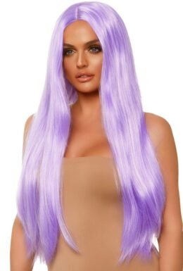 Long Straight centre part Wig - Lavender