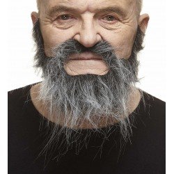 Scruffy Beard and Moustache | Black and Grey