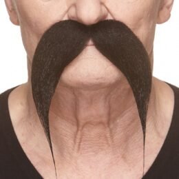 Long Bushy Moustache | Black