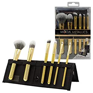 MODA 7 pc. Professional Brush Set Metallic Gold