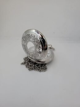 Large Floral Patterned Pocket Watch | Silver