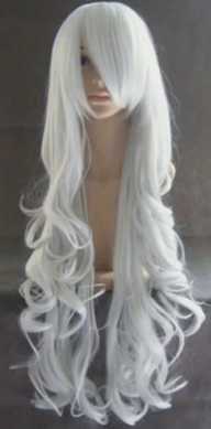 White Curly Anime Style Wig