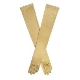 Long Satin Gloves | Gold
