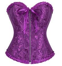 Purple Zipper Front Corset | Small