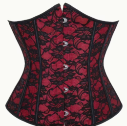 Red and Black Jacquard Waist Cincher | Small