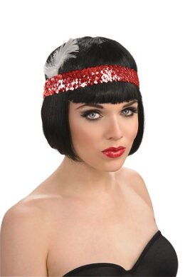 Sequin Flapper Headpiece Red
