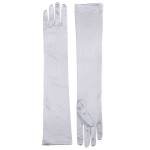 Long Satin Gloves White