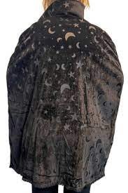 Moon and Star Velour Cape | Black
